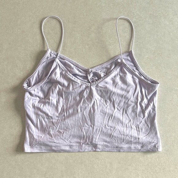 ASOS Design Lilac Crop Cami with Ruched Front and Spaghetti Straps - Picture 3 of 8